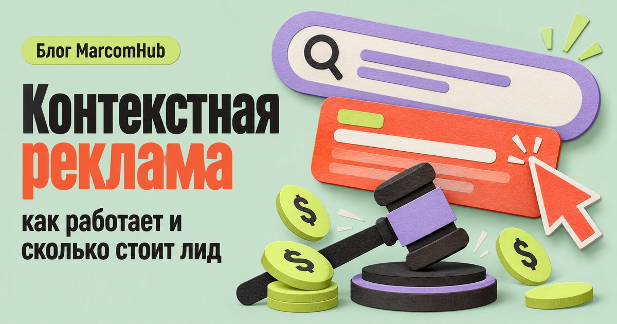 Блог MarcomHub. Контекстная реклама: как работает и сколько стоит лид