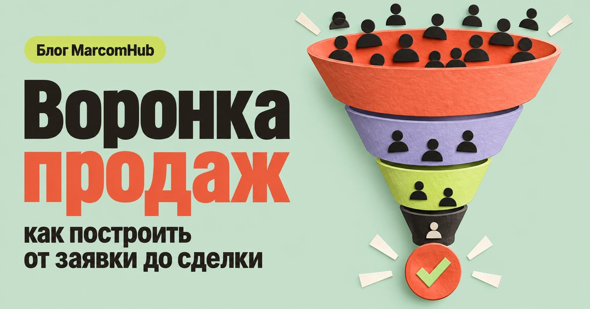 Блог MarcomHub. Воронка продаж: как построить от заявки до сделки